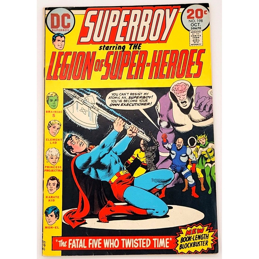 SUPERBOY & THE LEGION OF SUPER-HEROES #198 (1973) / FN-‎  / MON-EL KARATE KID